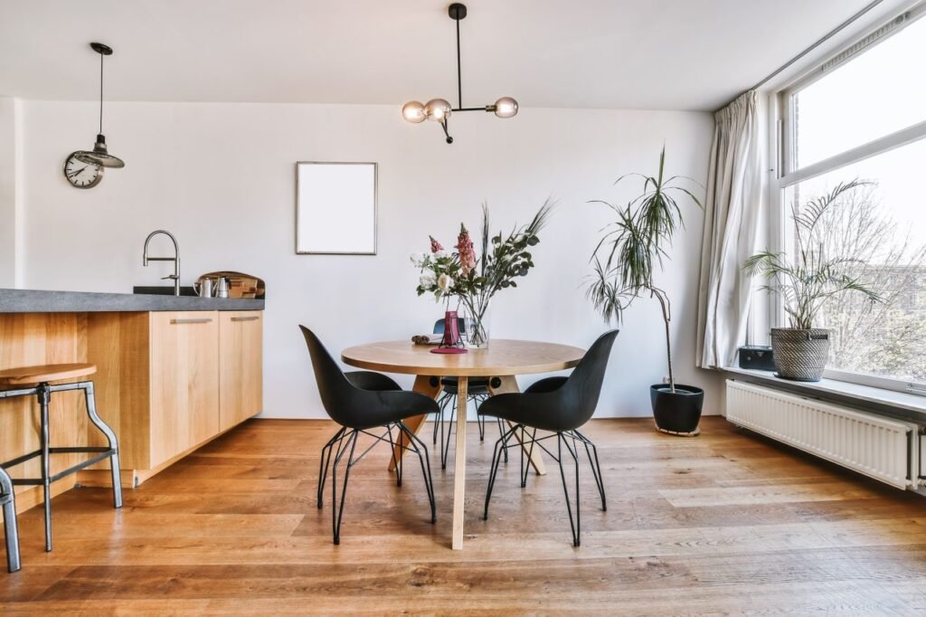 Modern business workspace with ergonomic desks